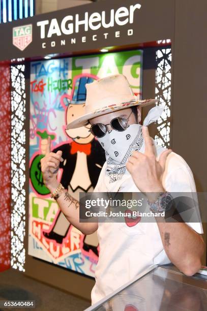 Artist Alec Monopoly attends TAG Heuer Connected Watch V2 Popup Store Inauguration at Bhindi's on March 15, 2017 in Glendale, California.