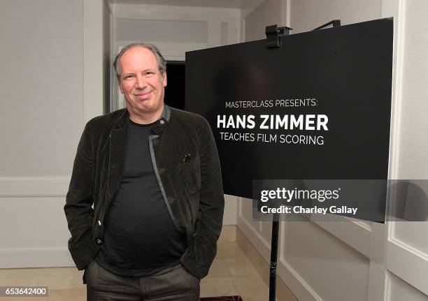 Composer Hans Zimmer attends Hans Zimmer's MasterClass Launch at The London Hotel on March 15, 2017 in West Hollywood, California.