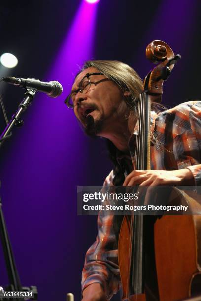 Joe Kwon of The Avett Brothers performs onstage at the Avett Brothers music showcase during 2017 SXSW Conference and Festivals at Moody Theater on...