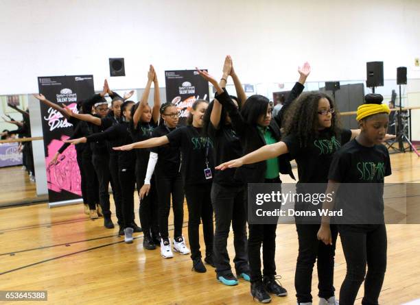 Sistars appear during the 11th Annual Garden of Dreams Talent Show rehearsal at Radio City Music Hall on March 15, 2017 in New York City.