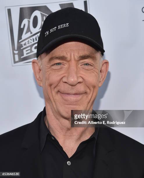 Actor J.K. Simmons attends a screening of Good Deed Entertainment's "All Nighter" at Ahrya Fine Arts Theater on March 15, 2017 in Beverly Hills,...