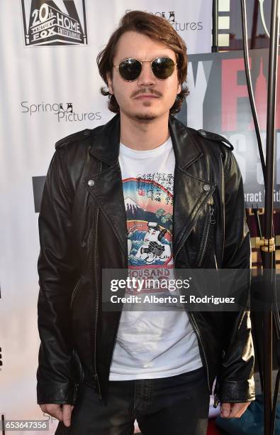 Actor Emile Hirsch attends a screening of Good Deed Entertainment's "All Nighter" at Ahrya Fine Arts Theater on March 15, 2017 in Beverly Hills,...