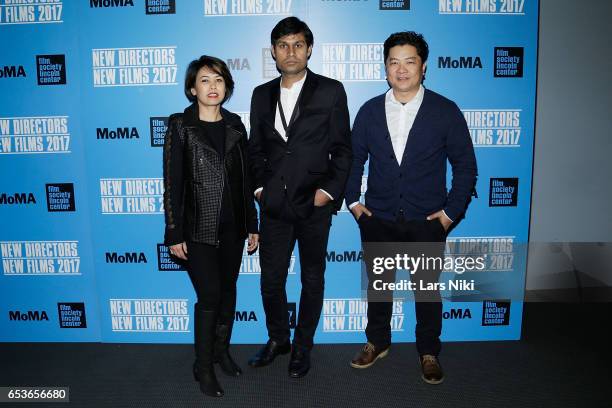 Cast and crew of the film White Sun, Actor Asha Magrati, Director Deepak Rauniyar and Actor Dayahang Rai attend the New Directors/New Films 2017...
