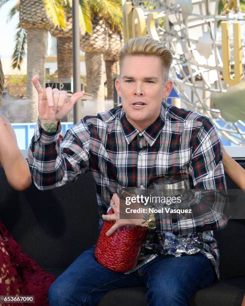 Mark McGrath visits "Extra" at Universal Studios Hollywood on March 15, 2017 in Universal City, California.