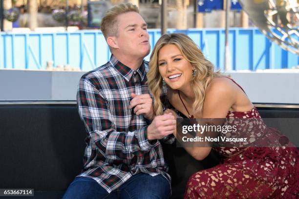 Mark McGrath and Charissa Thompson visit "Extra" at Universal Studios Hollywood on March 15, 2017 in Universal City, California.