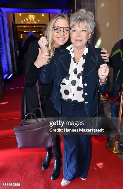 Actress Grit Boettcher and her daughter Nicole Belstler-Boettcher during the NdF after work press cocktail at Parkcafe on March 15, 2017 in Munich,...