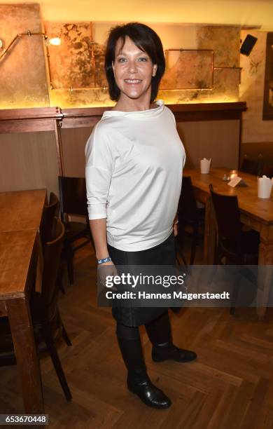 Actress Janina Hartwig during the NdF after work press cocktail at Parkcafe on March 15, 2017 in Munich, Germany.