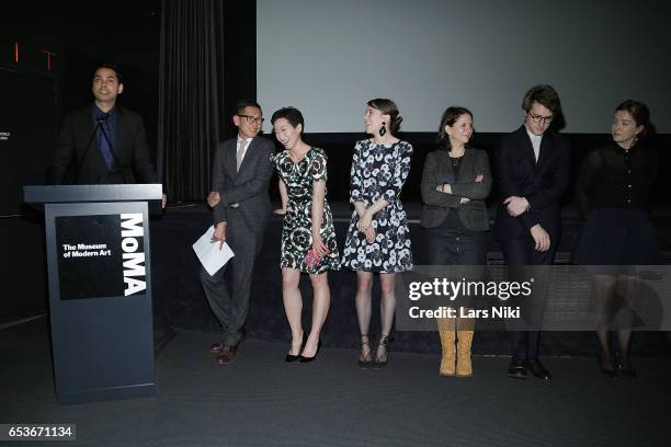 Chief Curator of Film at MOMA, Rajendra Roy addresses the audience during the New Directors/New Films 2017 Opening Night of PATTI CAKE$ presented by...