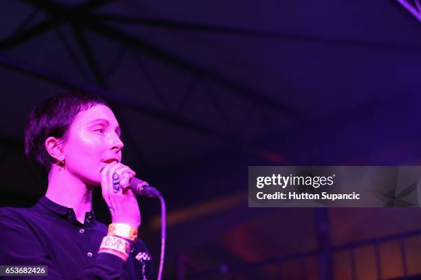 Musician Channy Leaneagh of Polica performs onstage at House of Vans during 2017 SXSW Conference and Festivals at Mohawk Indoor on March 15, 2017 in...