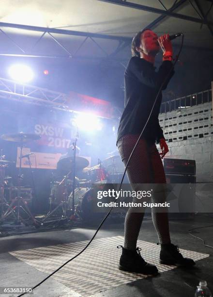 Musician Channy Leaneagh of Polica performs onstage at House of Vans during 2017 SXSW Conference and Festivals at Mohawk Indoor on March 15, 2017 in...