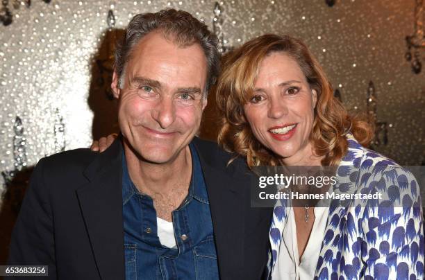 Carin C. Tietze and Florian Richter during the NdF after work press cocktail at Parkcafe on March 15, 2017 in Munich, Germany.