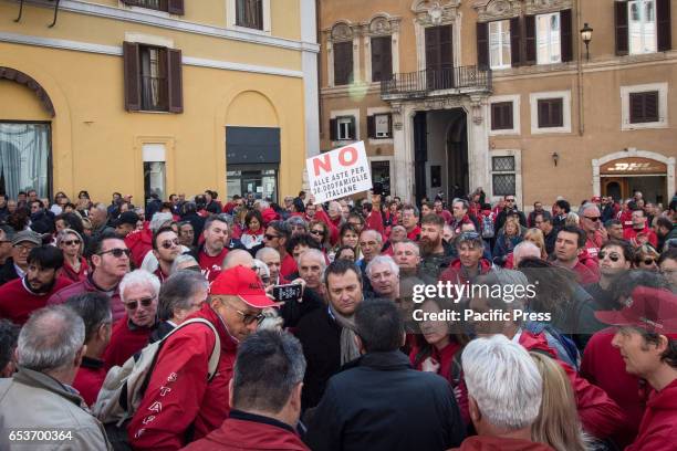 Protest in front of piazza Montecitorio against the "Bolkestein" the owners of the bathing establishments of the whole Italy.