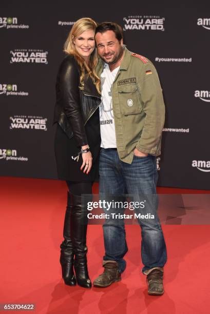 Verena Wriedt and her husband Thomas Schubert attend the premiere of the Amazon series 'You are wanted' at CineStar on March 15, 2017 in Berlin,...