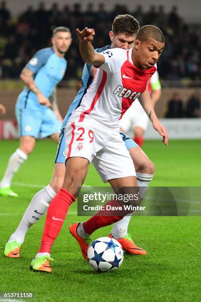 Kylian Mbappe Lottin of Monaco during the Uefa Champions League match between As Monaco and Manchester City, round of 16 second leg at Stade Louis II...