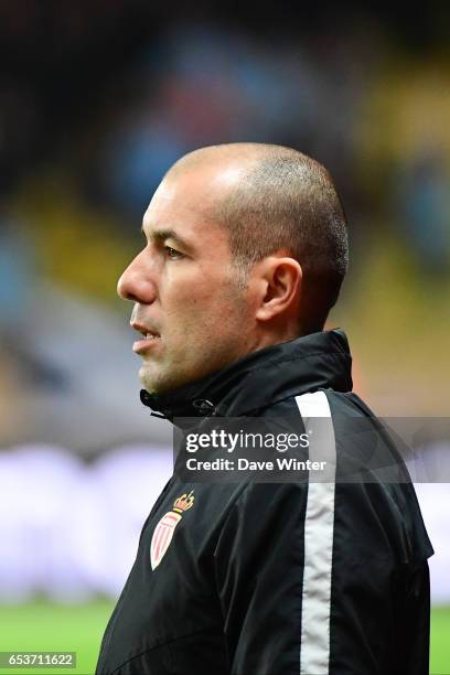 Monaco coach Leonardo Jardim during the Uefa Champions League match between As Monaco and Manchester City, round of 16 second leg at Stade Louis II...