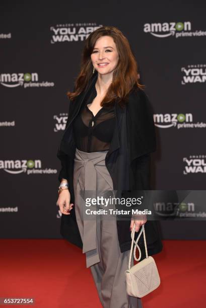 Katrin Bauerfeind attends the premiere of the Amazon series 'You are wanted' at CineStar on March 15, 2017 in Berlin, Germany.