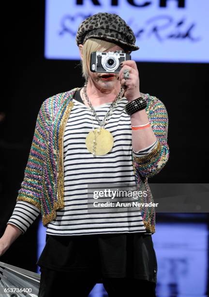 Designer Richie Rich walks the runway at Art Hearts Fashion LAFW Fall/Winter 2017 - Day 2 at The Beverly Hilton Hotel on March 15, 2017 in Beverly...