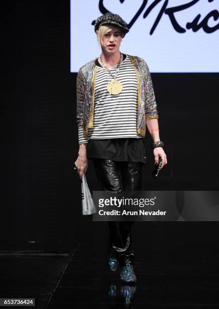 Designer Richie Rich walks the runway at Art Hearts Fashion LAFW Fall/Winter 2017 - Day 2 at The Beverly Hilton Hotel on March 15, 2017 in Beverly...