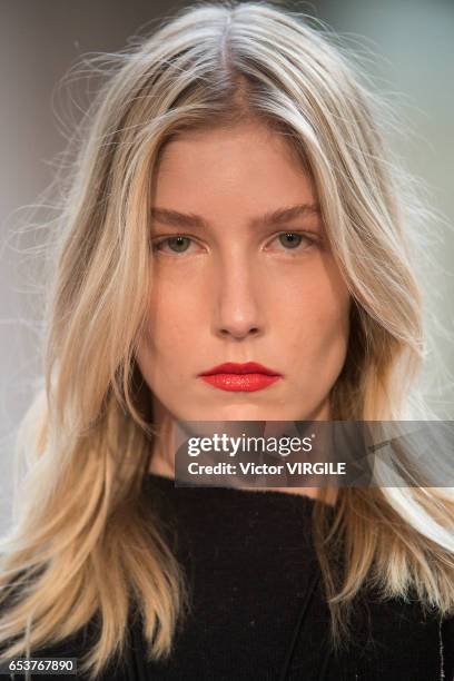 Model walks the runway during Uma fashion show as part of Sao Paulo Fashion Week Summer 2017 on March 13, 2017 in Sao Paulo, Brazil.