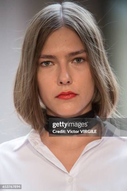 Model walks the runway during Uma fashion show as part of Sao Paulo Fashion Week Summer 2017 on March 13, 2017 in Sao Paulo, Brazil.