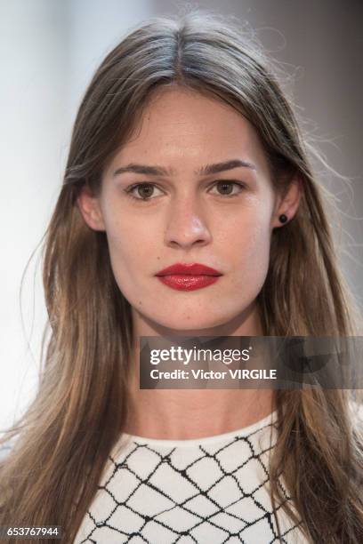 Model walks the runway during Uma fashion show as part of Sao Paulo Fashion Week Summer 2017 on March 13, 2017 in Sao Paulo, Brazil.