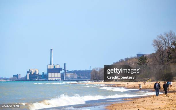 lake michigan, indiana. - indiana nature stock pictures, royalty-free photos & images