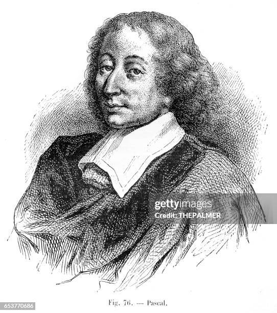 ilustrações de stock, clip art, desenhos animados e ícones de blaise pascal engraving 1881 - matematicas