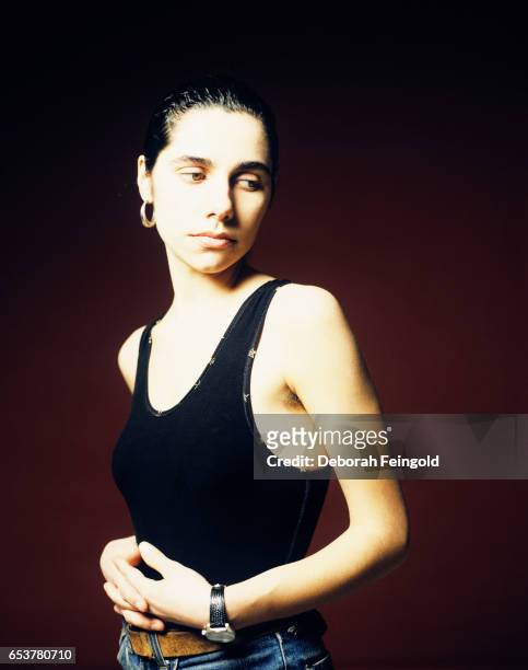 Deborah Feingold/Corbis via Getty Images) NEW YORK English singer and songwriter PJ Harvey poses for a portrait in February 1993 in New York City,...