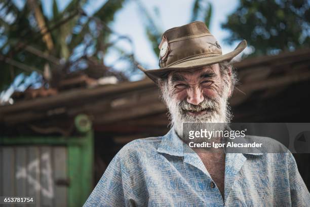 retrato do velho, trabalhador de cavalo de carroça, brasil - rústico - fotografias e filmes do acervo