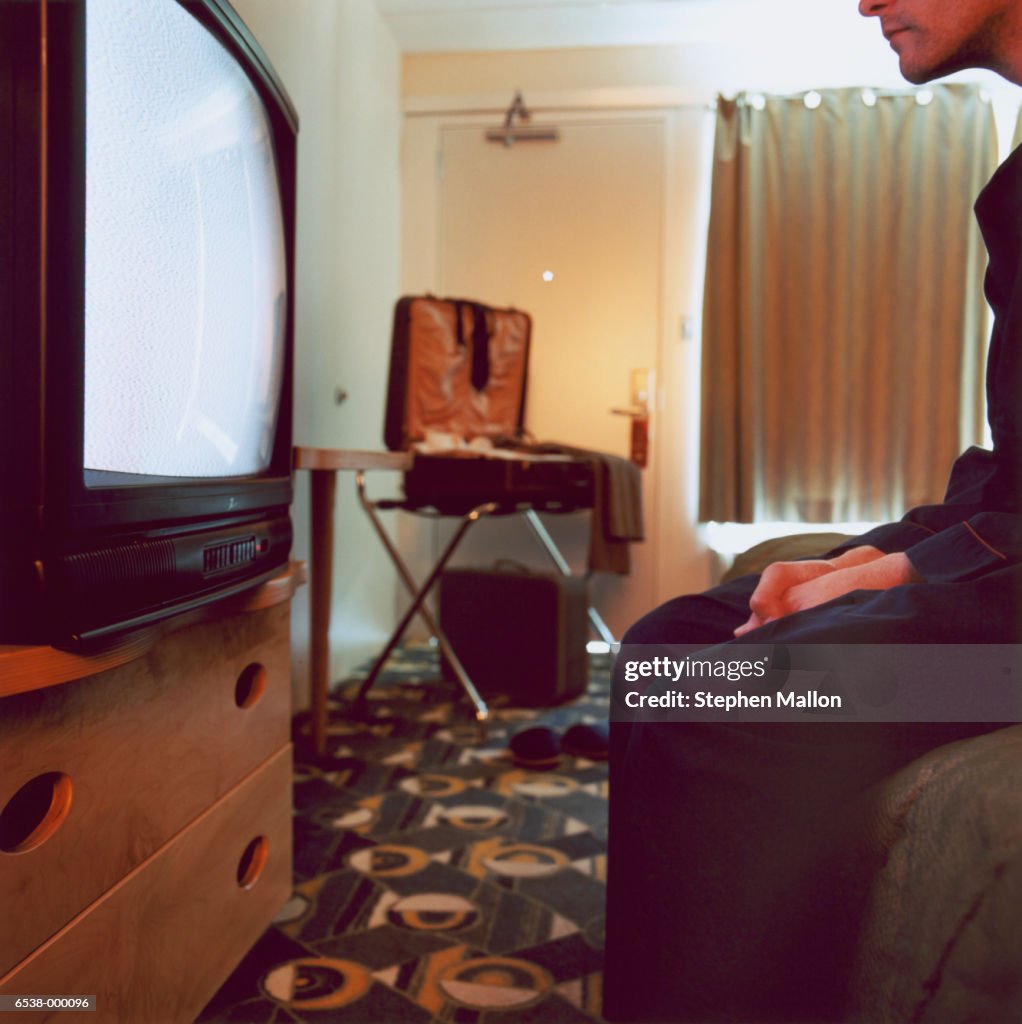 Man Watching Television