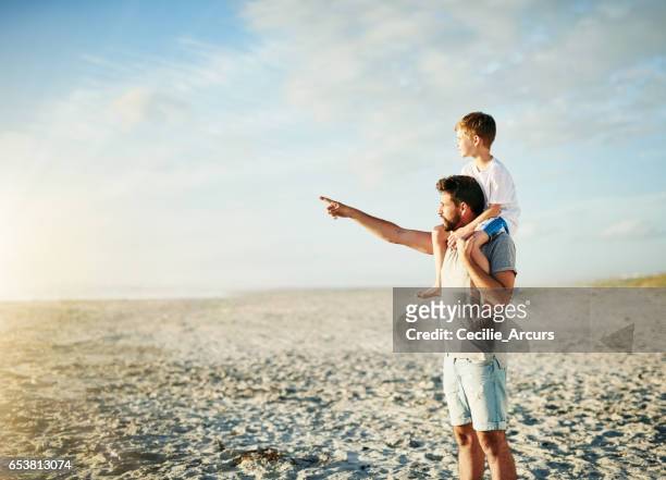 ein wenig zeit miteinander zu verbringen - boy exploring on beach stock-fotos und bilder
