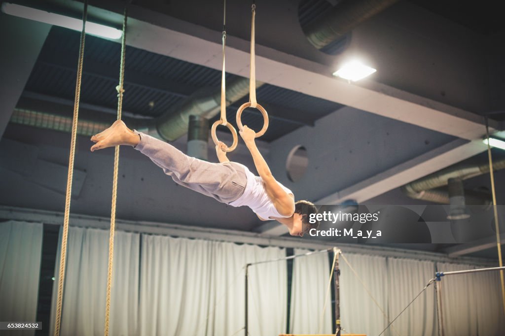 Exercising on gymnastic rings