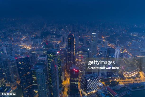 singapore cityscape - singapore night stock pictures, royalty-free photos & images