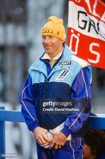 Ingemar Stenmark of Sweden appears at the 1989 FIS Alpine World Ski Championships during February 1989 in Vail, Colorado.