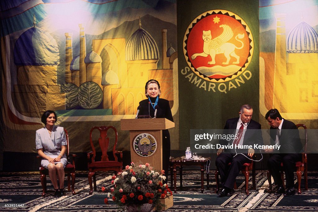 U.S. First Lady Hillary Clinton in Samarkand, Uzbekistan