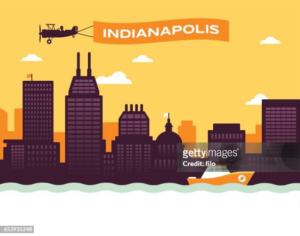 indianapolis skyline - indianapolis vector stock illustrations