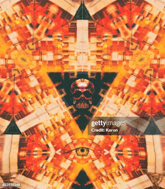 kaleidoscopic glitch- inferno - secret society stock pictures, royalty-free photos & images