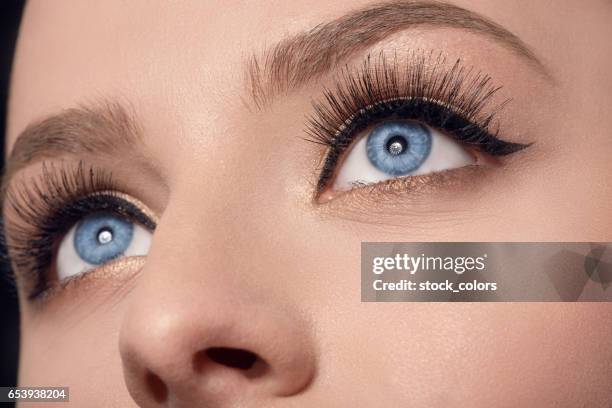 amazing blue eyes - bright blue eyes stock pictures, royalty-free photos & images