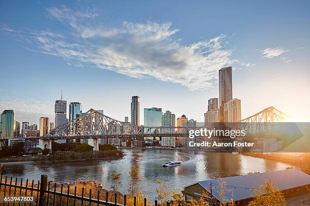 brisbane city story bridge - brisbane stock pictures, royalty-free photos & images