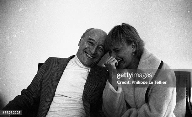 Actress Miou-Miou and director Michel Audiard, Paris, France, 02/1981.