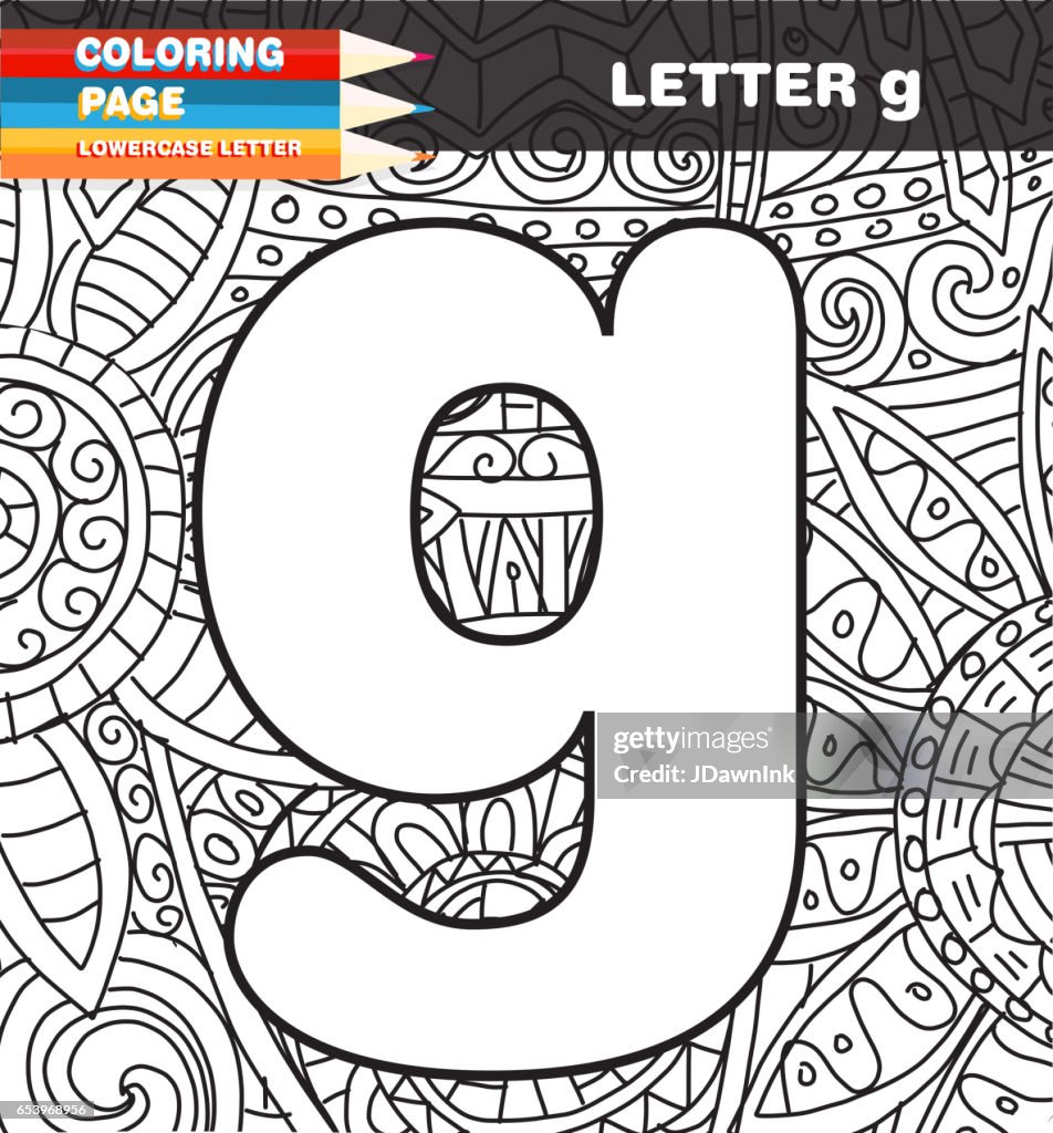 Lower case letter Coloring page doodle