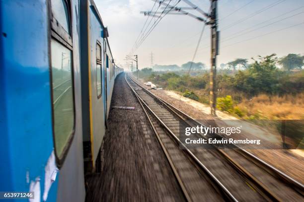 train in motion - railway track stock pictures, royalty-free photos & images