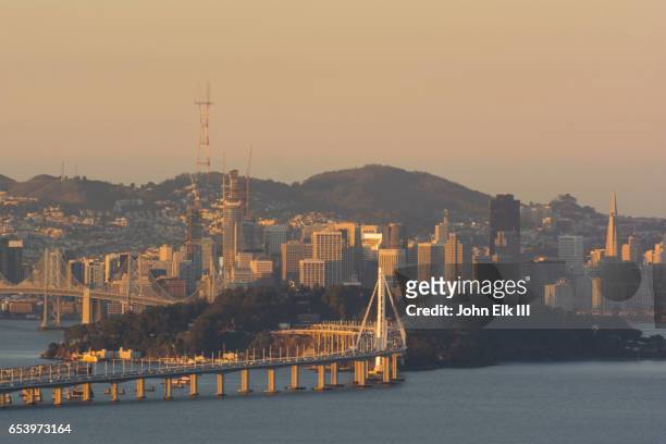 san francisco skyline from berkeley hills - berkeley california stock pictures, royalty-free photos & images