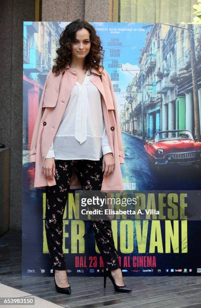 Gaia Messerklinger attends a photocall for 'Non e' Un Paese Per Giovani' at Hotel Visconti Palace on March 16, 2017 in Rome, Italy.