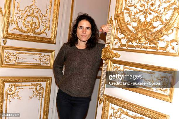 Writer and philosopher Mazarine Pingeot poses during a portrait session in Paris, France on .