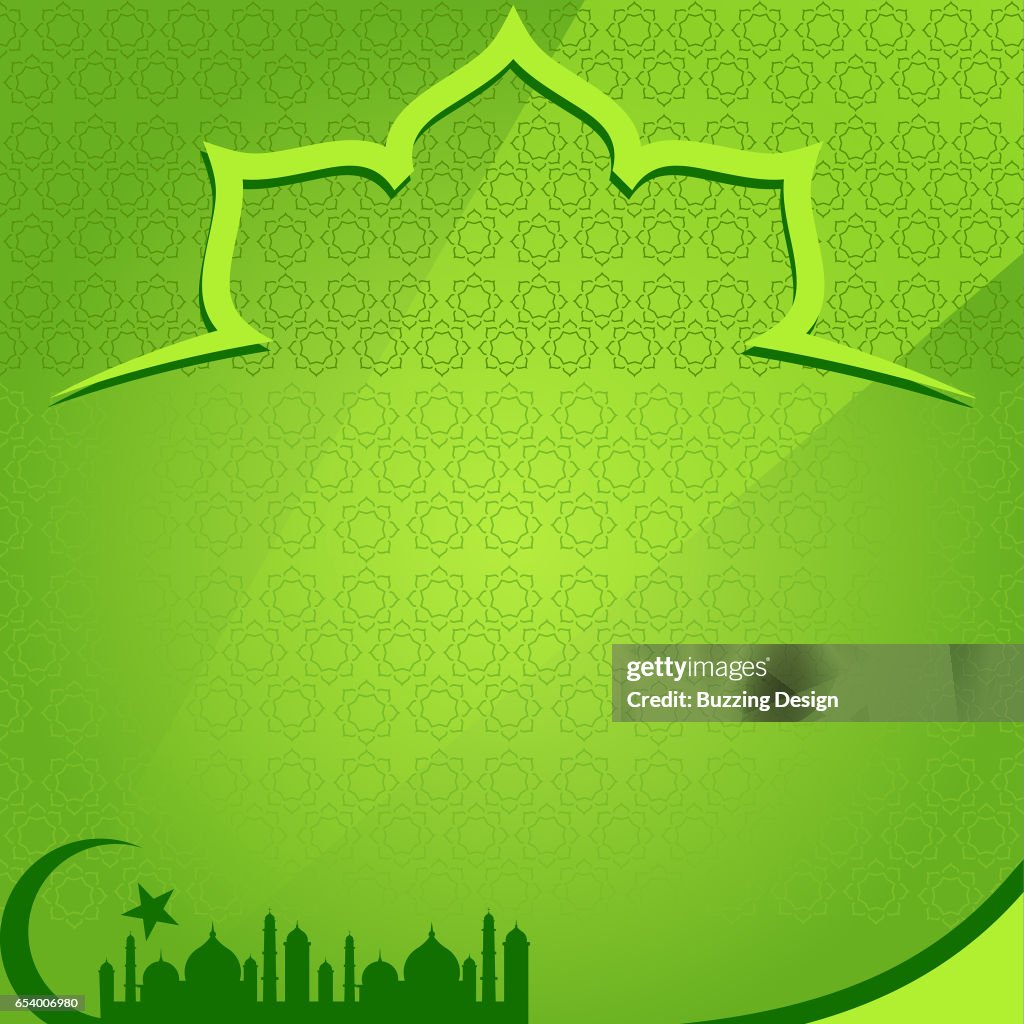 Green Islamic Background Template Design High Res Vector Graphic