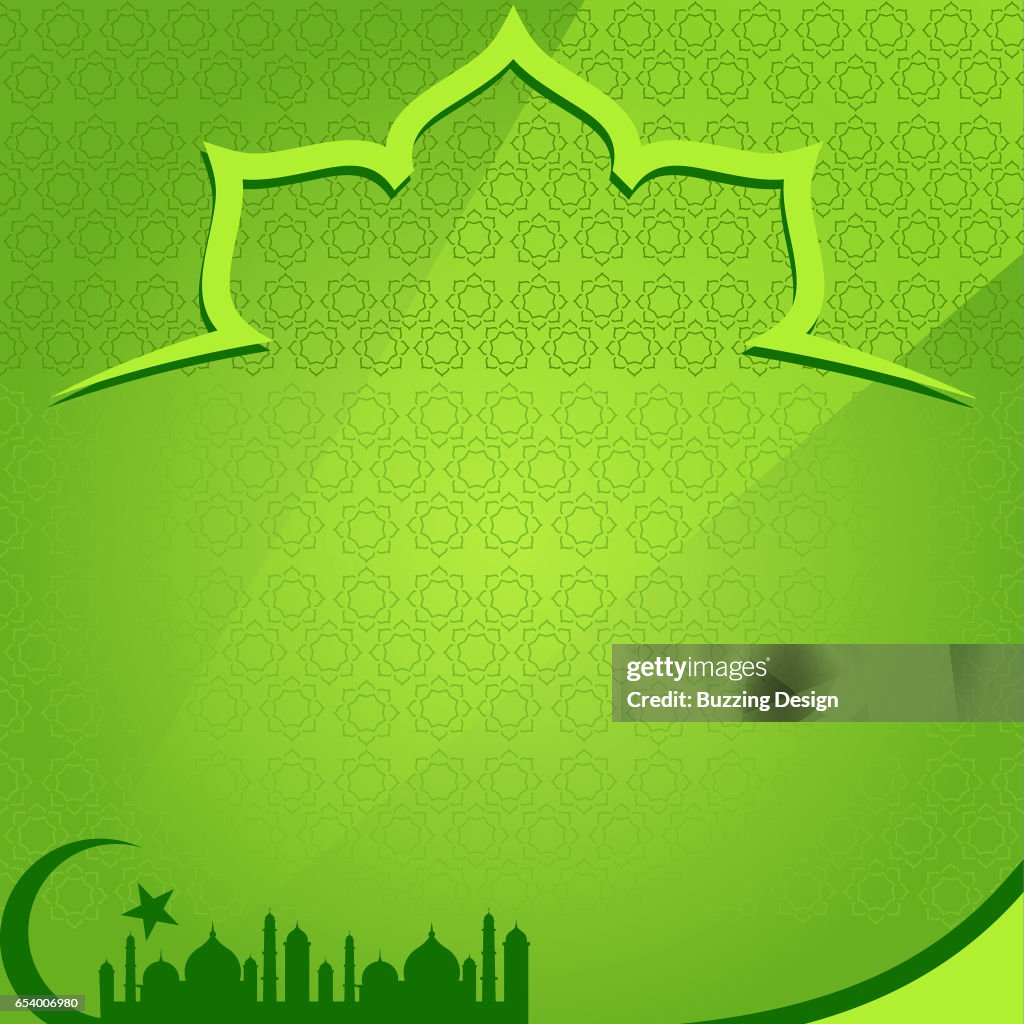 Green Islamic Background Template Design High-Res Vector Graphic
