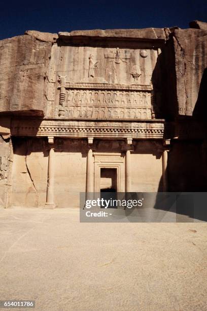 Photo taken in October 1971 shows the tomb of Artaxerxes I, fifth King of Persia, in Naqsh-e Rostam, ancient necropolis located about 12 km northwest...