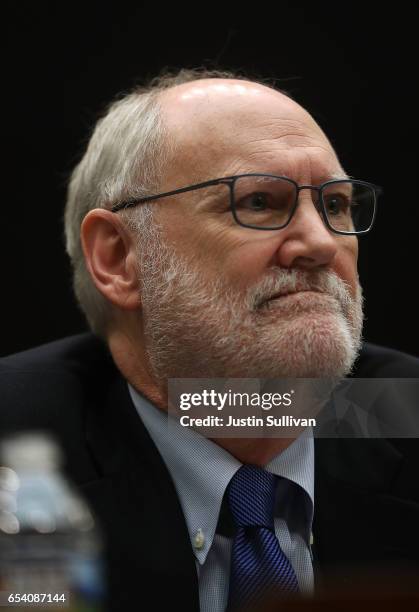 Court of Appeals for the Ninth Circuit Court Judge Sidney Thomas looks on during a House Judiciary Committee hearing on March 16, 2017 in Washington,...