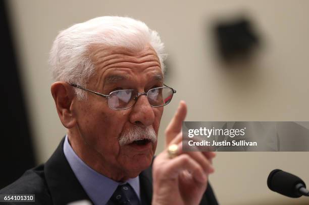 Ninth Circuit Appeals Court Judge Carlos Bea testifies during a House Judiciary Committee hearing on March 16, 2017 in Washington, DC. Judges with...